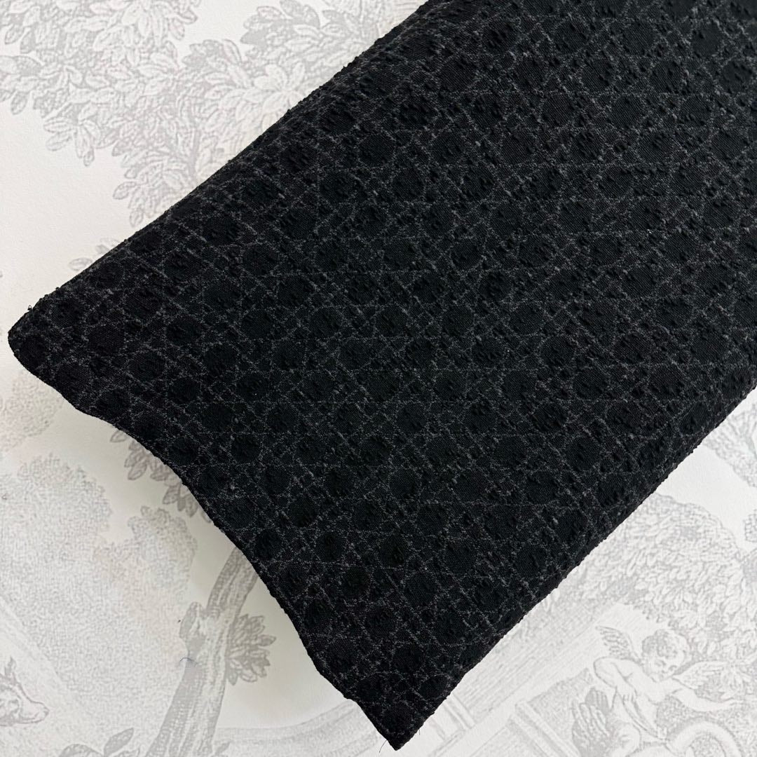 Dior 2025 Short Macrocannage Dress Black Cotton