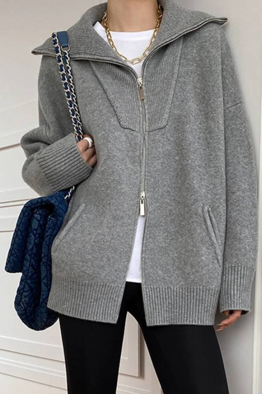 Oversized Open Collar Cardigan