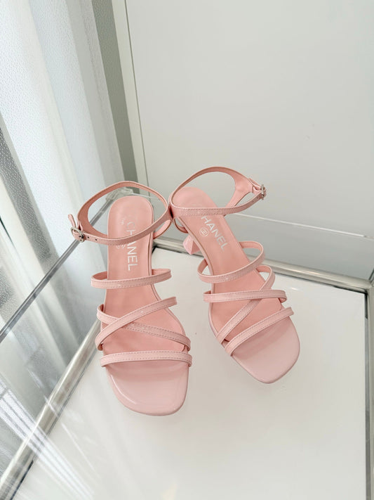 Chanel Cruise 26 Sandal 70mm Pink Lambskin 597354
