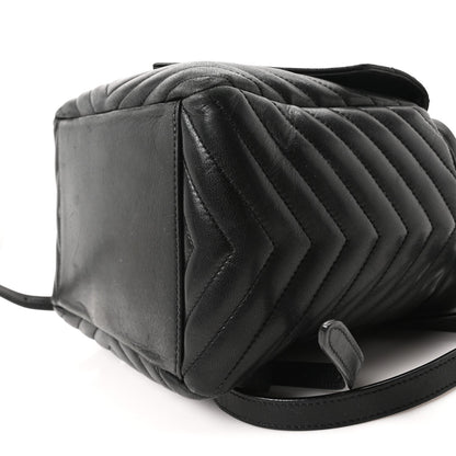 Lambskin Matelasse Monogram Joe Backpack Black