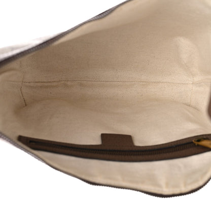 GG Supreme Monogram Web Small Ophidia Half Moon Hobo Brown