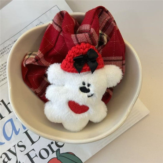 Plaid Bear Hair Tie