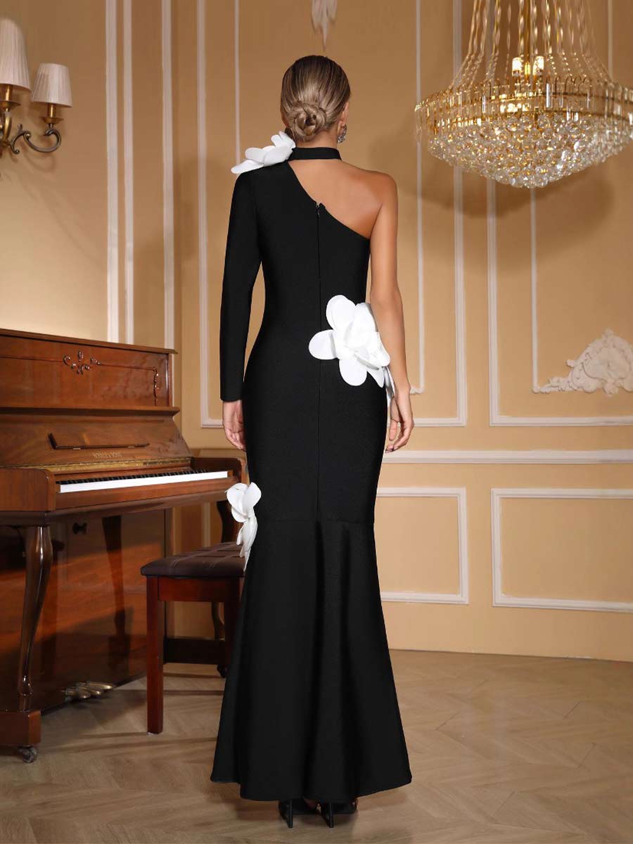 Celestia One Shoulder Bandage Maxi Dress