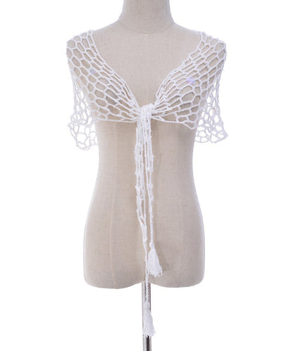 Beach Shawl Sunscreen Sexy Fishnet Sequin Triangle Cover-Up