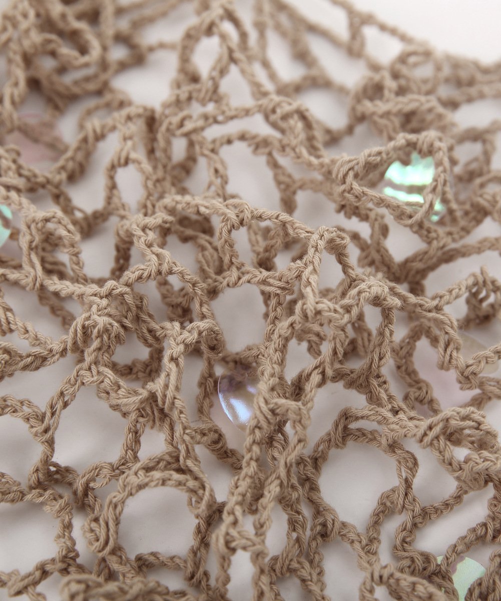 Beach Shawl Sunscreen Sexy Fishnet Sequin Triangle Cover-Up