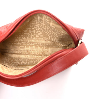 Lambskin Embossed CC Chocolate Bar Shoulder Bag Red