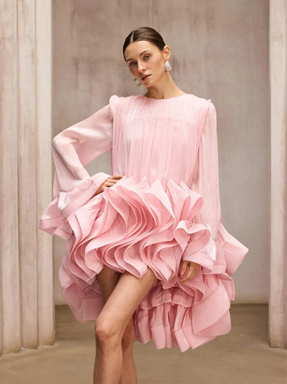 Brynn Flare Sleeve Tiered Mini Dress
