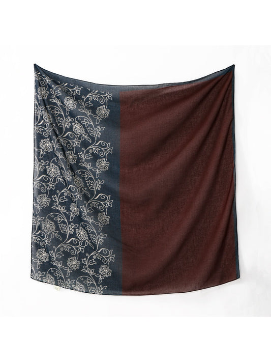 Scarvii - Ethnic Print Polyester Square Scarf Shawl