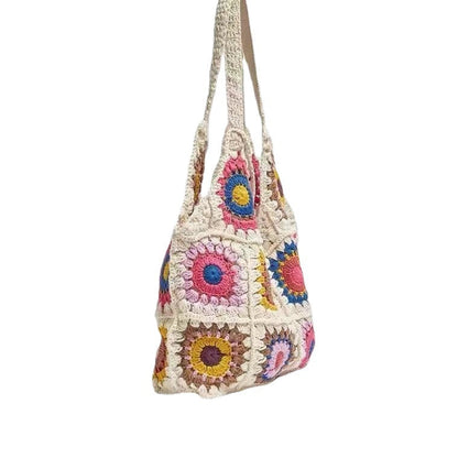 Crochet Granny Square Bag Knitted Underarm Bag