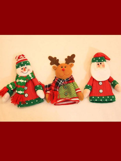 Christmas Figurines Champagne Bottle Set