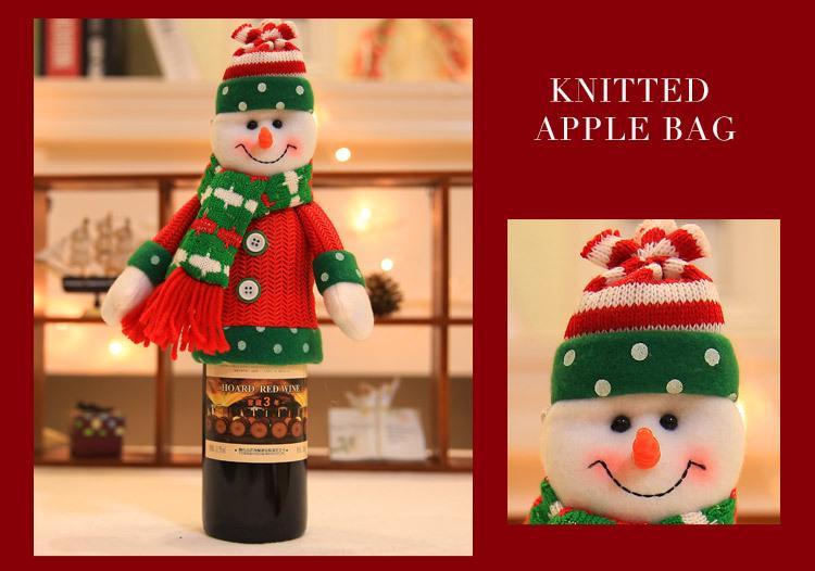 Christmas Figurines Champagne Bottle Set