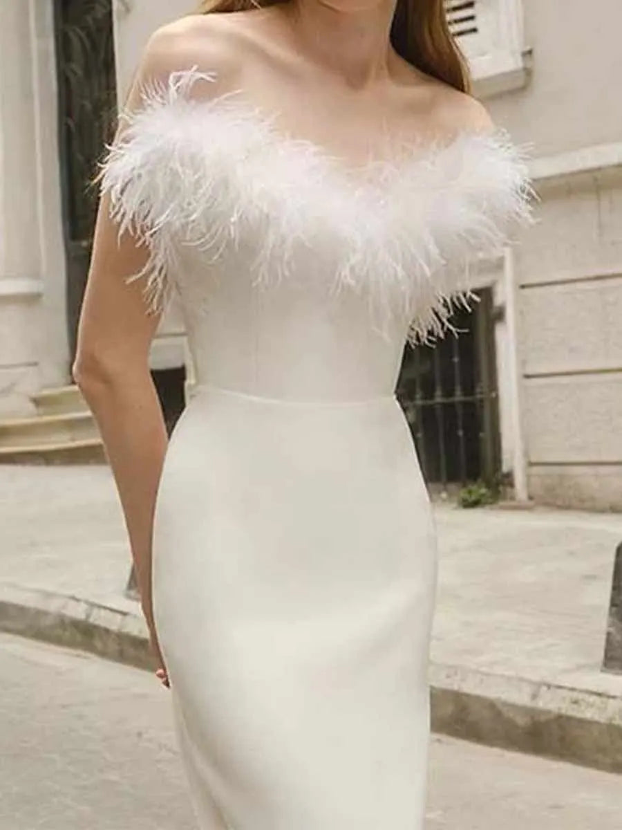 Vanessa Feather Bandage Maxi Dress