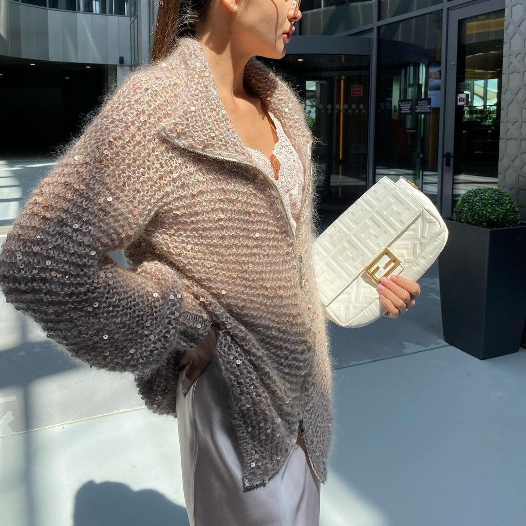 Long Sleeves Solid Color Sweater Tops