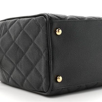Caviar Quilted Large Bowler Black