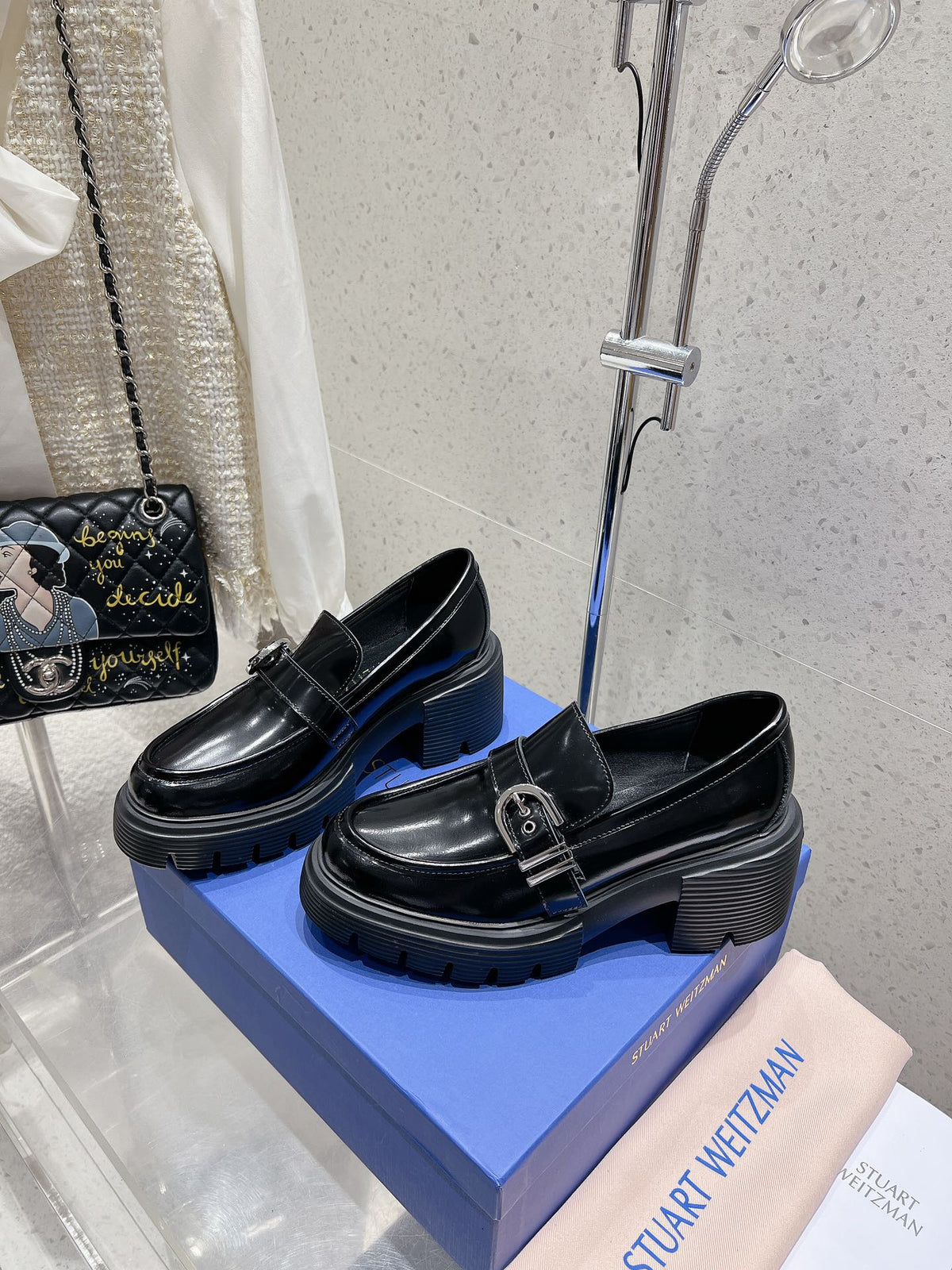 SW Soho Loafers With Buckle Black Patent Leather 554366