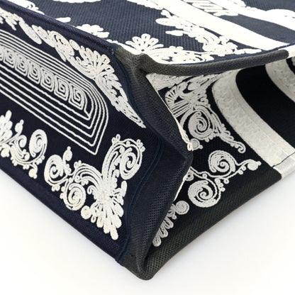 Canvas Embroidered Cornely Book Tote Blue White