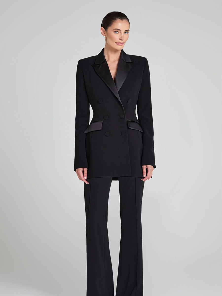 Naomi Double-breasted Blazer In Black