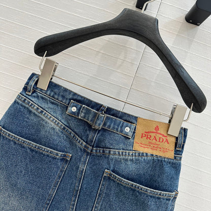 Prada 25 Denim Skirt Blue Cotton