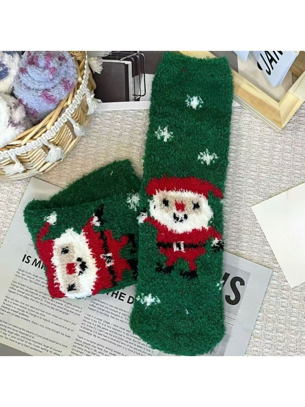 Rufia - Christmas Fuzzy Warm Coral Fleece Socks