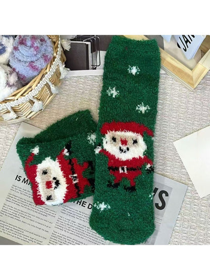 Rufia - Christmas Fuzzy Warm Coral Fleece Socks