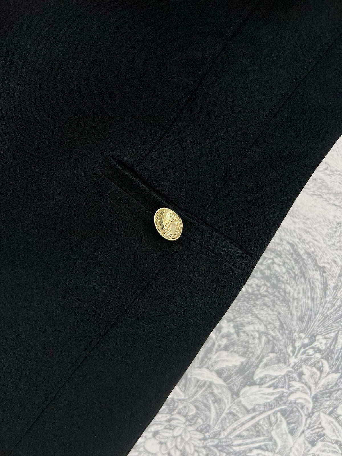 LV 25 Sleeveless Slim Fit Dress Black Poliester