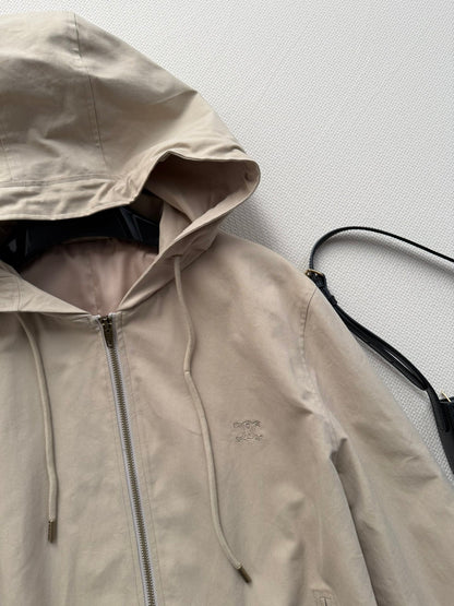 Celine 26ss Khaki Hooded Trench Coat in Cotton