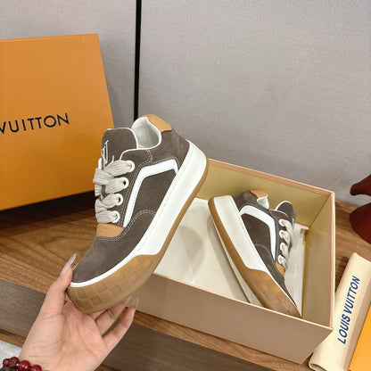 LV 2026 Tilted Sneaker Gray Suede Leather 594931