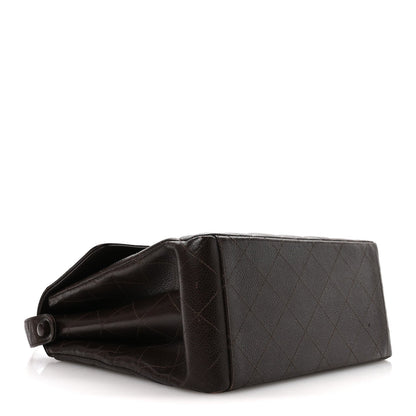 Caviar Quilted Medium Kelly Flap Brown