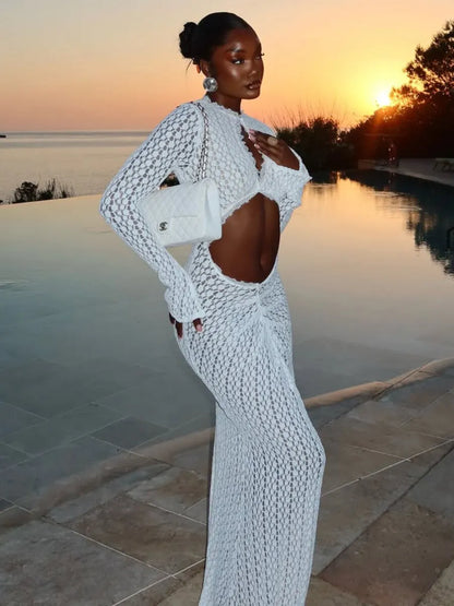 Freya Crochet Cutout Maxi Dress