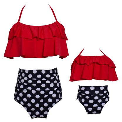 New Kids And Adults Split Swimsuit Bikini Set