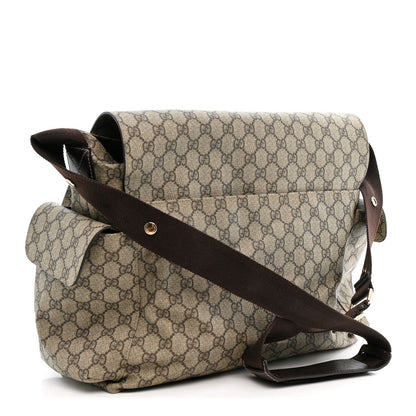 GG Plus Monogram Messenger Diaper Bag Dark Brown