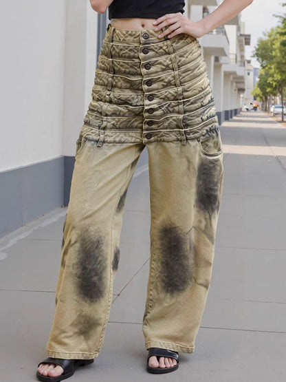 Lilith Uniquely Designed Multi-Waistband Jeans