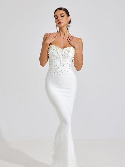 Gracelyn Pearl Radiance Strapless Maxi Dress