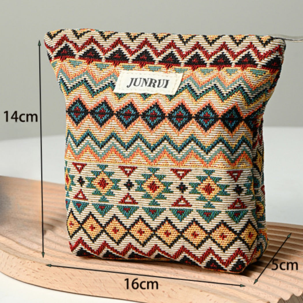 Cosbai - Boho Chic Clutch Makeup Bag With Zipper
