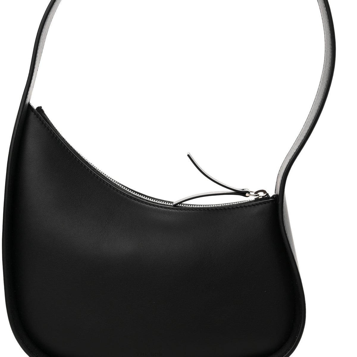 Smooth Calfskin Half Moon Shoulder Bag Black