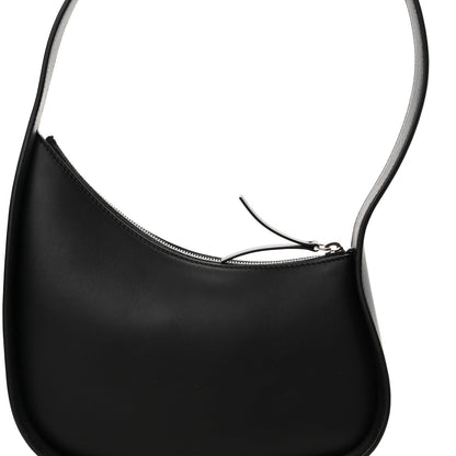 Smooth Calfskin Half Moon Shoulder Bag Black