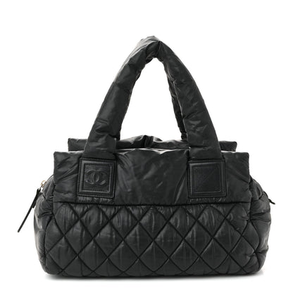 Nylon Coco Cocoon Zipped Tote Black