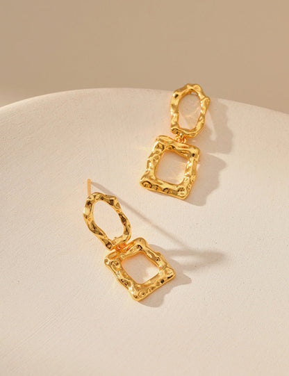 Irregular Corrugated and Wavy Drop Earrings