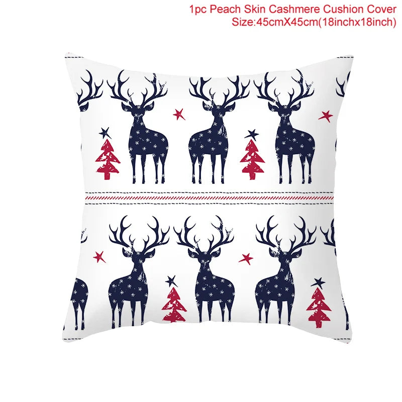 45Cm Christmas Cushion Cover Navidad Merry Christmas Decorations For Home 2023 Xmas Noel Cristmas Ornaments New Year Gifts 2024