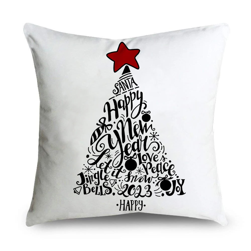 45Cm Christmas Cushion Cover Navidad Merry Christmas Decorations For Home 2023 Xmas Noel Cristmas Ornaments New Year Gifts 2024