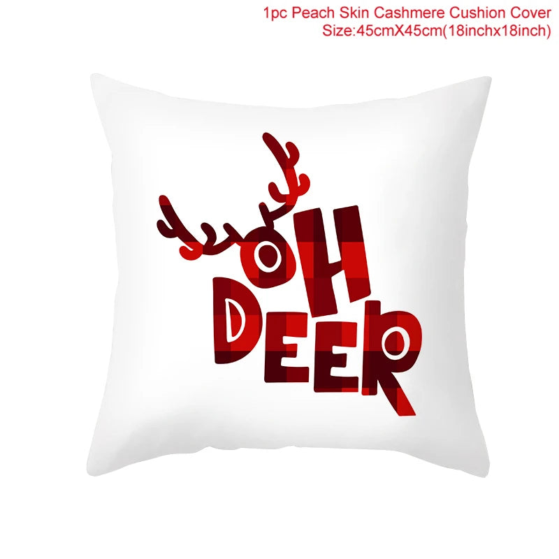 45Cm Christmas Cushion Cover Navidad Merry Christmas Decorations For Home 2023 Xmas Noel Cristmas Ornaments New Year Gifts 2024