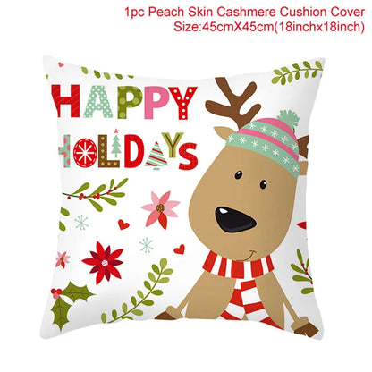 45Cm Christmas Cushion Cover Navidad Merry Christmas Decorations For Home 2023 Xmas Noel Cristmas Ornaments New Year Gifts 2024