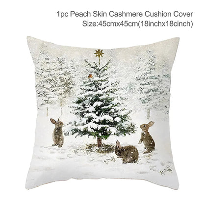 45Cm Christmas Cushion Cover Navidad Merry Christmas Decorations For Home 2023 Xmas Noel Cristmas Ornaments New Year Gifts 2024