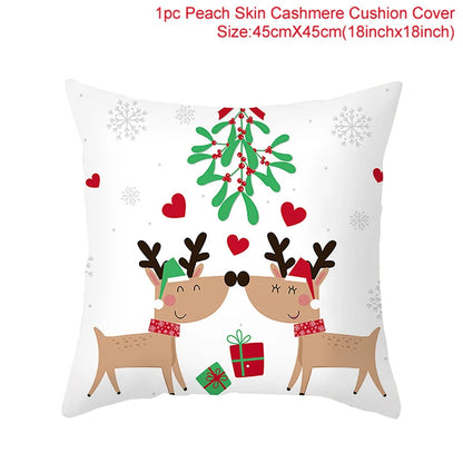 45Cm Christmas Cushion Cover Navidad Merry Christmas Decorations For Home 2023 Xmas Noel Cristmas Ornaments New Year Gifts 2024