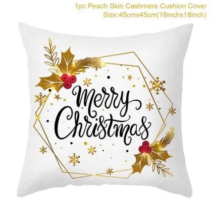 45Cm Christmas Cushion Cover Navidad Merry Christmas Decorations For Home 2023 Xmas Noel Cristmas Ornaments New Year Gifts 2024