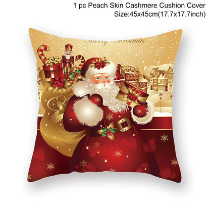 45Cm Christmas Cushion Cover Navidad Merry Christmas Decorations For Home 2023 Xmas Noel Cristmas Ornaments New Year Gifts 2024