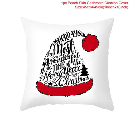 45Cm Christmas Cushion Cover Navidad Merry Christmas Decorations For Home 2023 Xmas Noel Cristmas Ornaments New Year Gifts 2024