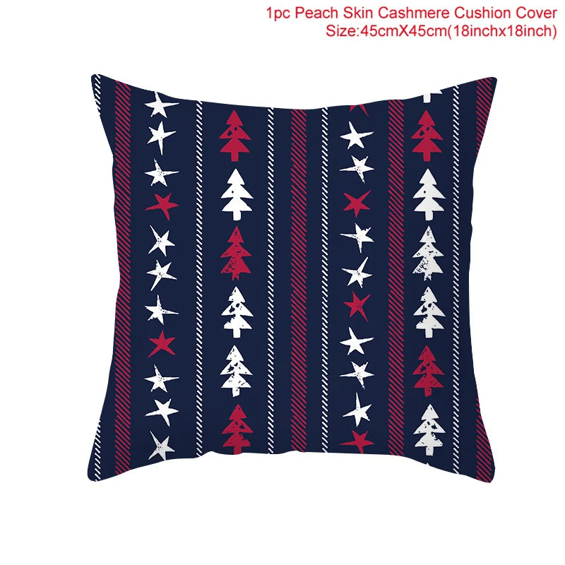 45Cm Christmas Cushion Cover Navidad Merry Christmas Decorations For Home 2023 Xmas Noel Cristmas Ornaments New Year Gifts 2024