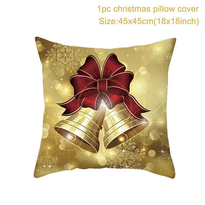 45Cm Christmas Cushion Cover Navidad Merry Christmas Decorations For Home 2023 Xmas Noel Cristmas Ornaments New Year Gifts 2024
