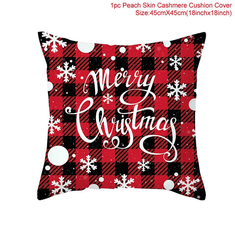 45Cm Christmas Cushion Cover Navidad Merry Christmas Decorations For Home 2023 Xmas Noel Cristmas Ornaments New Year Gifts 2024